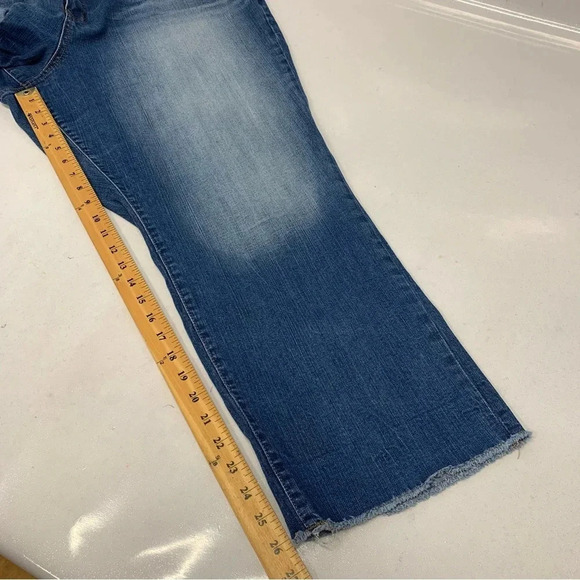 Torrid Jeans Woman Plus‎ 24  Blue Fading Straight Raw Hem Stretch Pockets Casual - Picture 8 of 11
